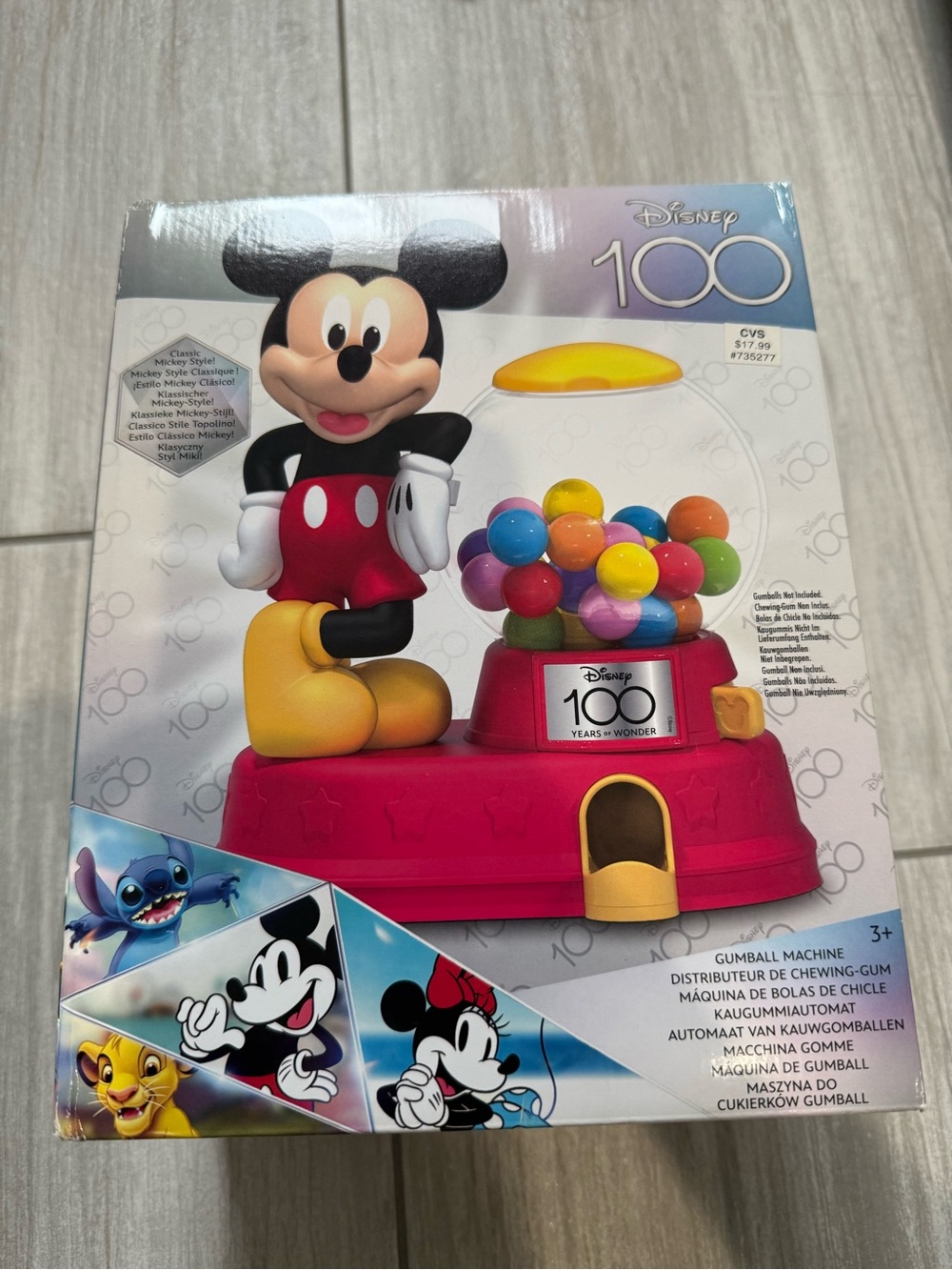 New Disney Mickey Mouse Pink Gumball Machine Kids Toy